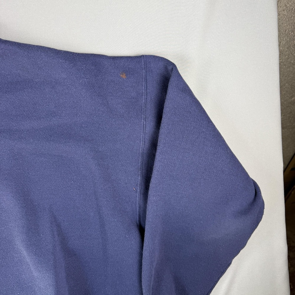 Vintage Hanes Sweatshirt Mens XL Blue Heavyweight Crewneck Blank Made USA 90s - Picture 6 of 14